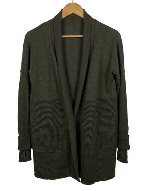Lululemon Women's Sit In Lotus Wrap - Merino Wool - Heathered Dark Olive Green